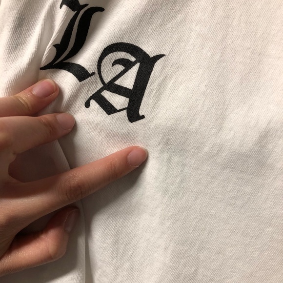 NWOT Made in LA Aleena White Black Graphic Tee - Picture 3 of 8